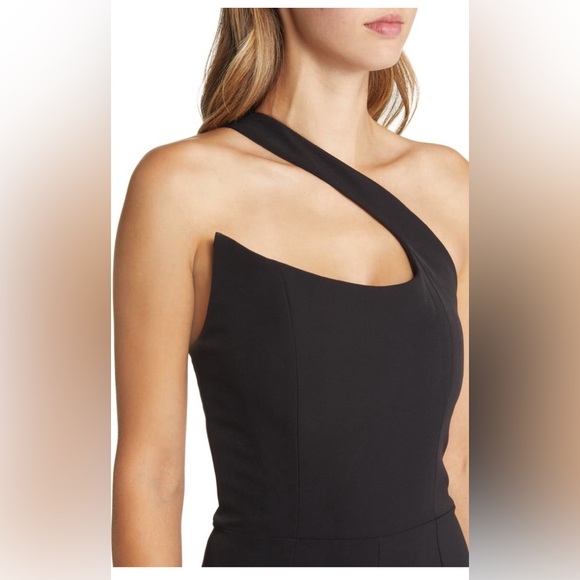 Black Halo Brew One Shoulder Jumpsuit- Sz 10 - Picture 6 of 10
